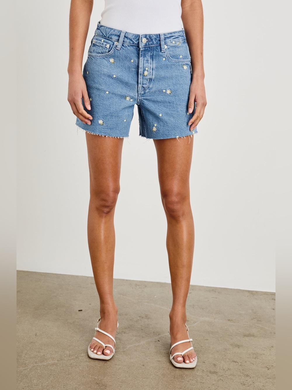 Rails Denim The Mesa Embroidered Relaxed Vintage Shorts in Indigo Floral